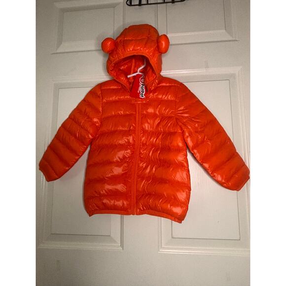 Bright Orange Toddler Puffer Jacket, Sz 3-4 Years - Picture 1 of 7